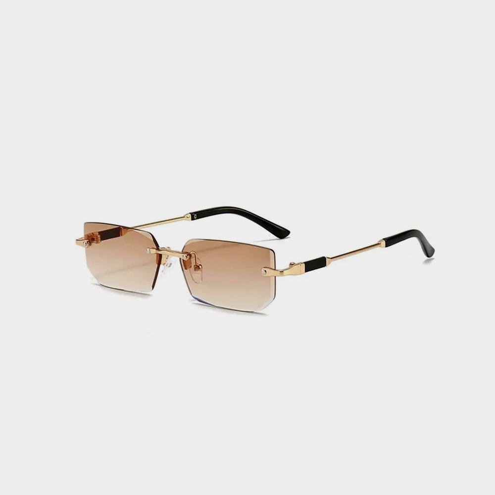 Rimless Sunglasses Rectangle Fashion Popular Women Men – Image 3
