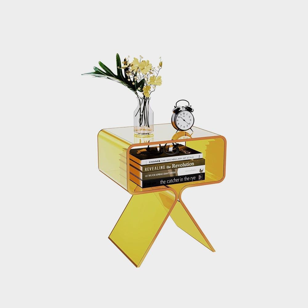 Solaround Acrylic Nightstand Side Table Modern Design Clear Home Decor Display – Image 5